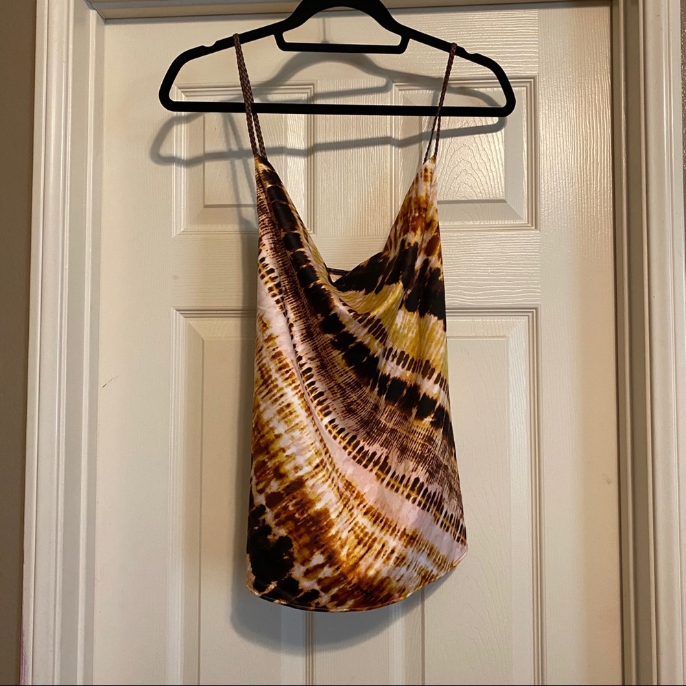 NWT Kensie Tie Dye Tank with Leather straps medium